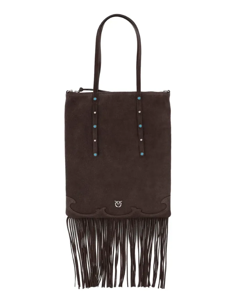 Pinko studded fringed tote bag - Braun Braun