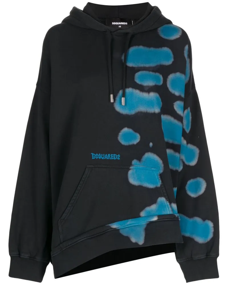 Dsquared2 Asymmetrischer Hoodie - Schwarz Schwarz