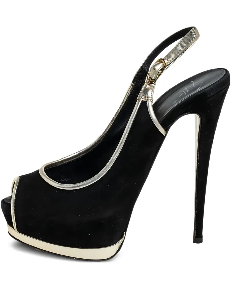 Giuseppe Zanotti Slingback-Wildlederpumps 150mm - Schwarz Schwarz