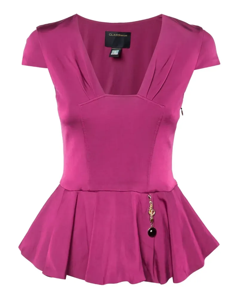 Roberto Cavalli peplum hem top - Rosa Rosa