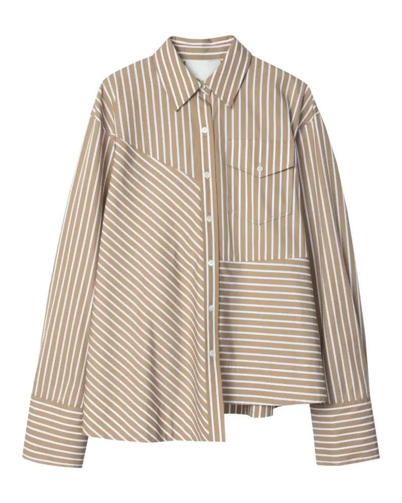 3.1 phillip lim Asymmetrisches Hemd mit Streifen - Nude Nude