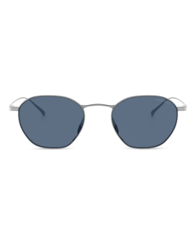 Giorgio Armani Sonnenbrille mit geometrischem Gestell - Silber Silber