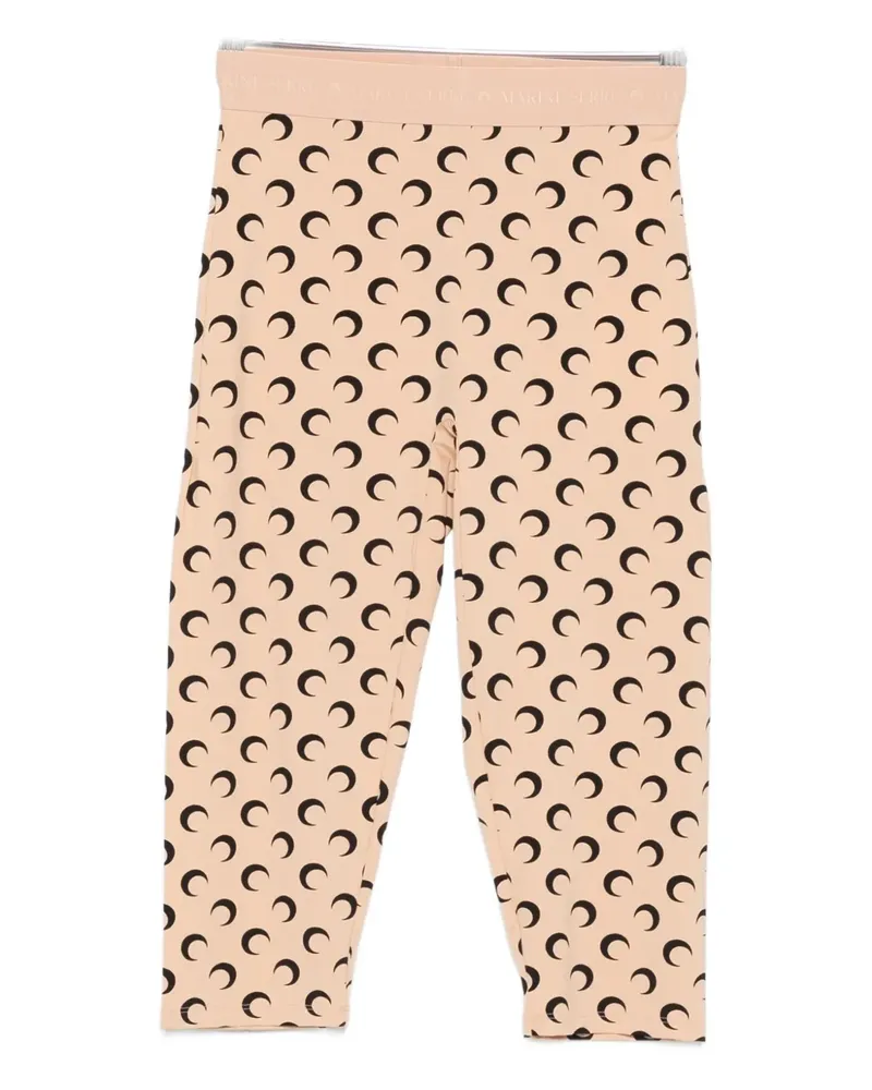 Marine Serre Cropped-Hose mit Mond-Print - Nude Nude