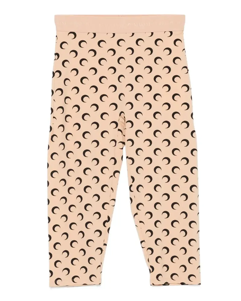Marine Serre Cropped-Hose mit Mond-Print - Nude Nude