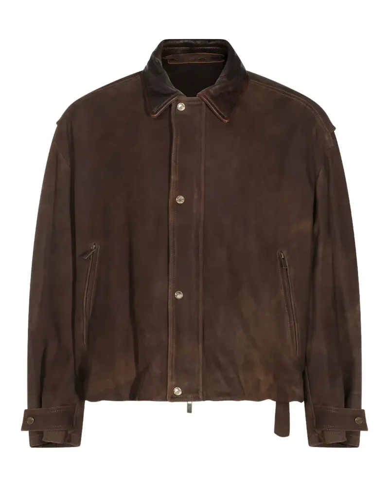 Salvatore Santoro suede leather jacket - Braun Braun