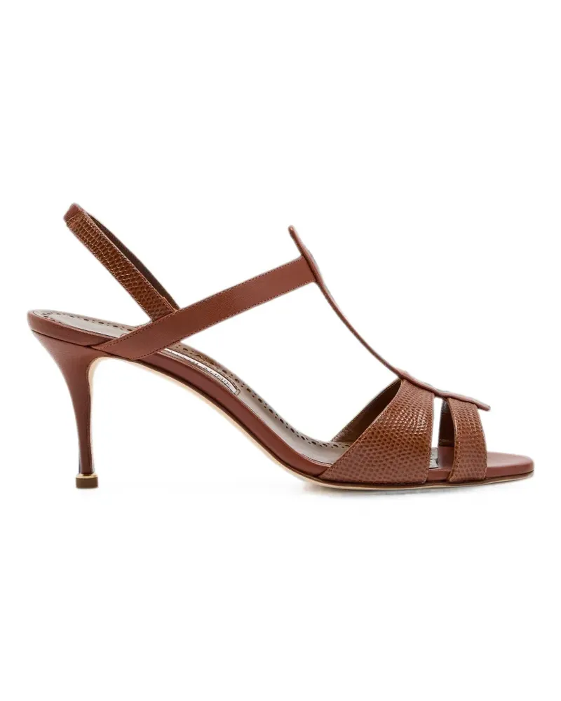Manolo Blahnik Retauxlo leather heeled sandals - Braun Braun