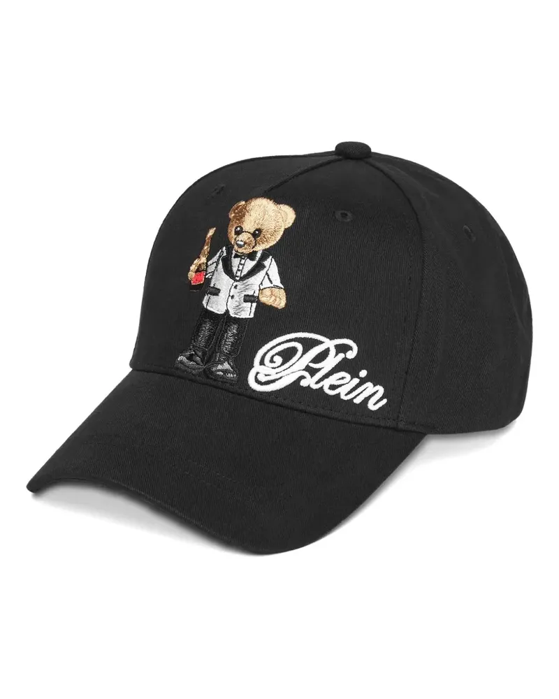 Philipp Plein Baseballkappe mit Teddy-Stickerei - Schwarz Schwarz