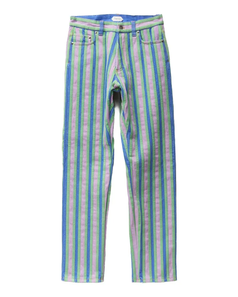 Versace Gestreifte Jeans - Blau Blau