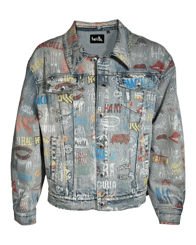 Haculla Jeansjacke mit Logo-Print - Blau Blau