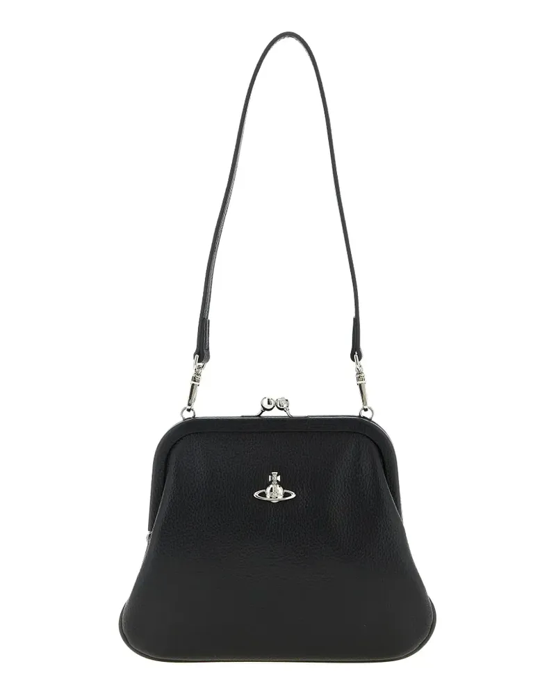 Vivienne Westwood logo clutch - Schwarz Schwarz