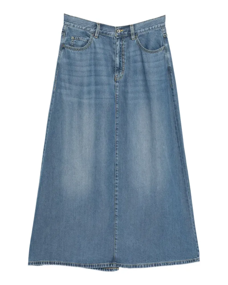 JNBY Rock in A-Linie mit Logo-Patch - Blau Blau