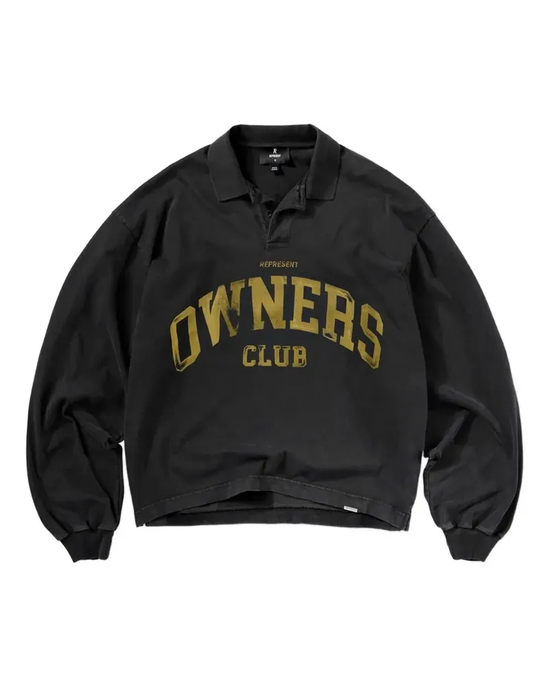 REPRESENT Poloshirt mit Schriftzug - Schwarz Schwarz