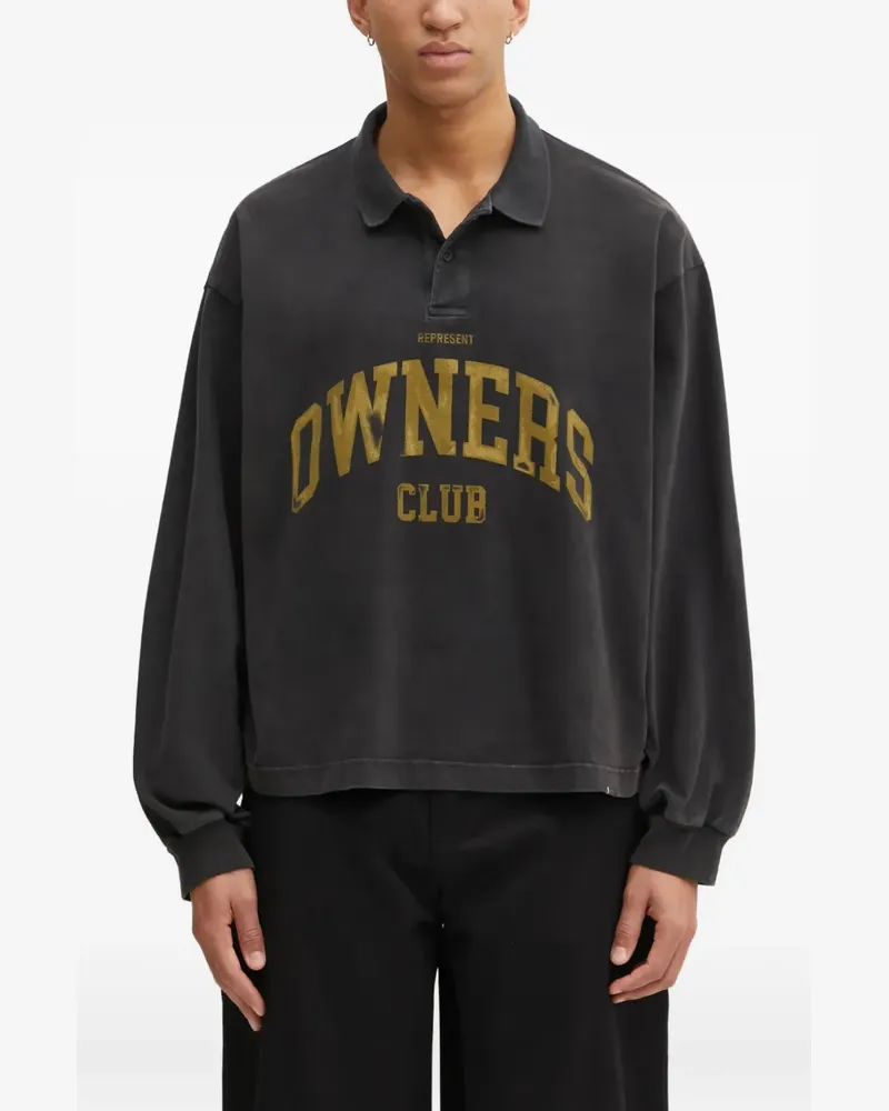 REPRESENT Poloshirt mit Schriftzug - Schwarz Schwarz