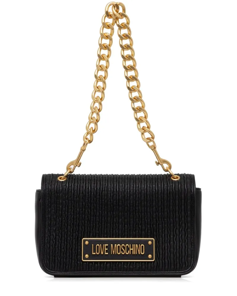 Moschino Umhängetasche mit Logo-Schild - Schwarz Schwarz