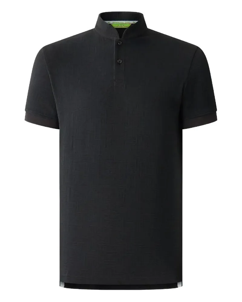 Shanghai Tang Poloshirt mit Stehkragen - Grau Grau