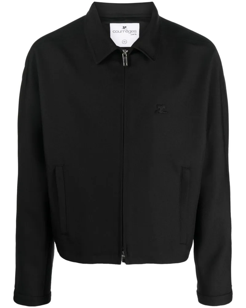 Courrèges Jacke mit spitzem Kragen - Schwarz Schwarz