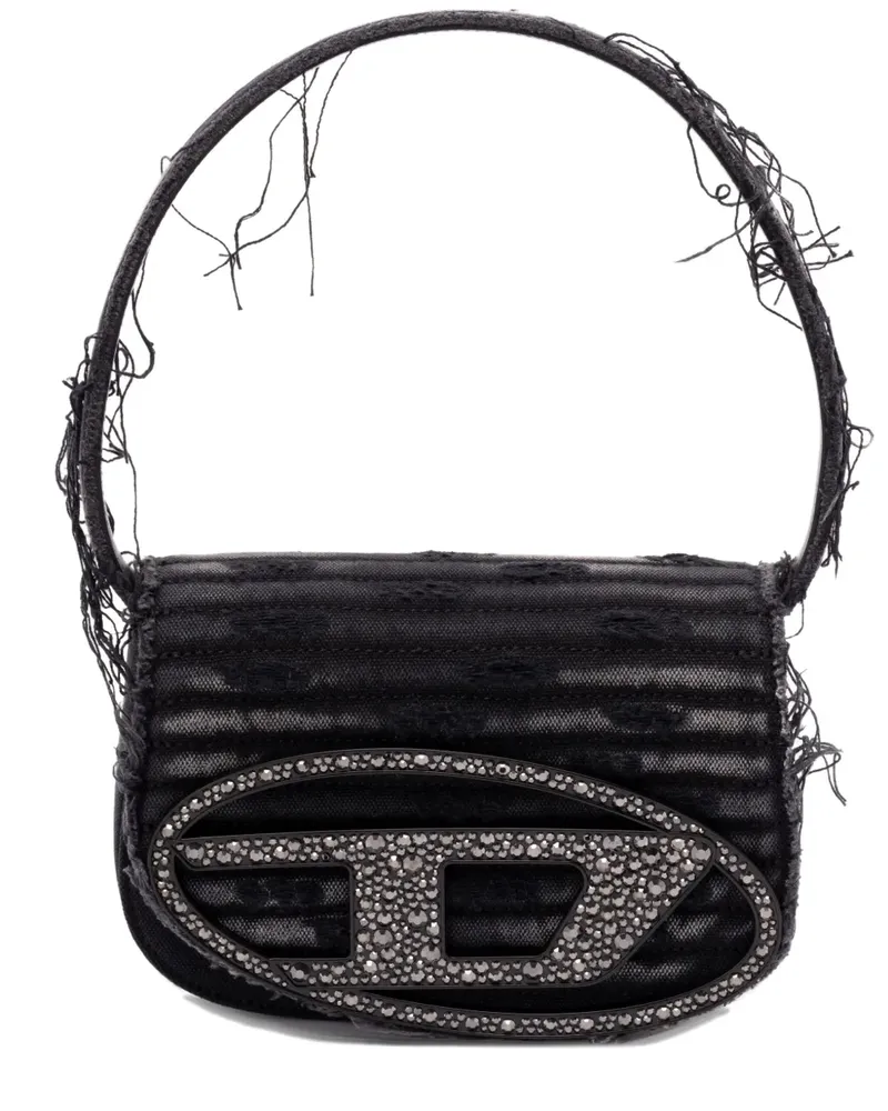 Diesel 1DR Schultertasche mit Kristallen - Schwarz Schwarz