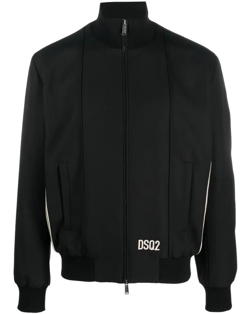 Dsquared2 Bomberjacke mit gestreiftem Detail - Schwarz Schwarz