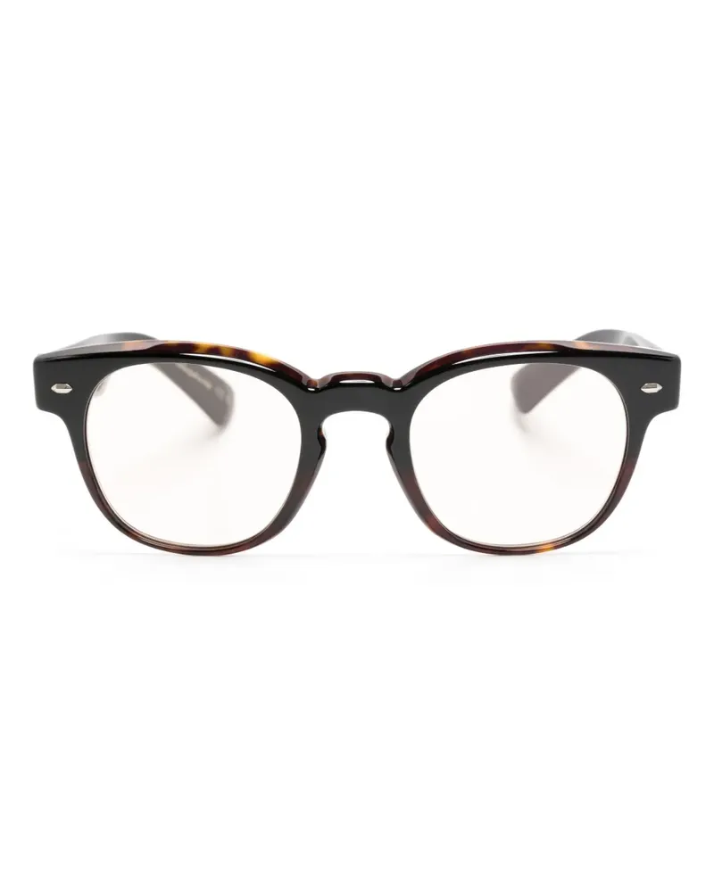 Oliver Peoples Runde Brille in Schildpattoptik - Schwarz Schwarz