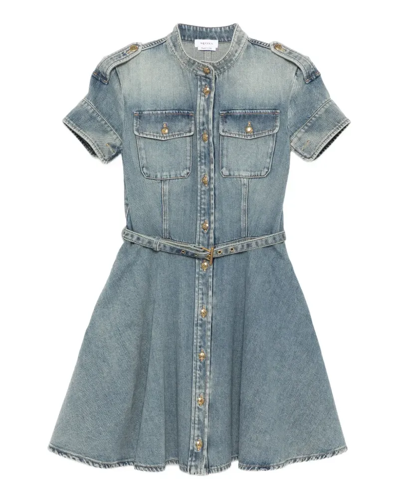 Alexander McQueen denim mini dress - Blau Blau