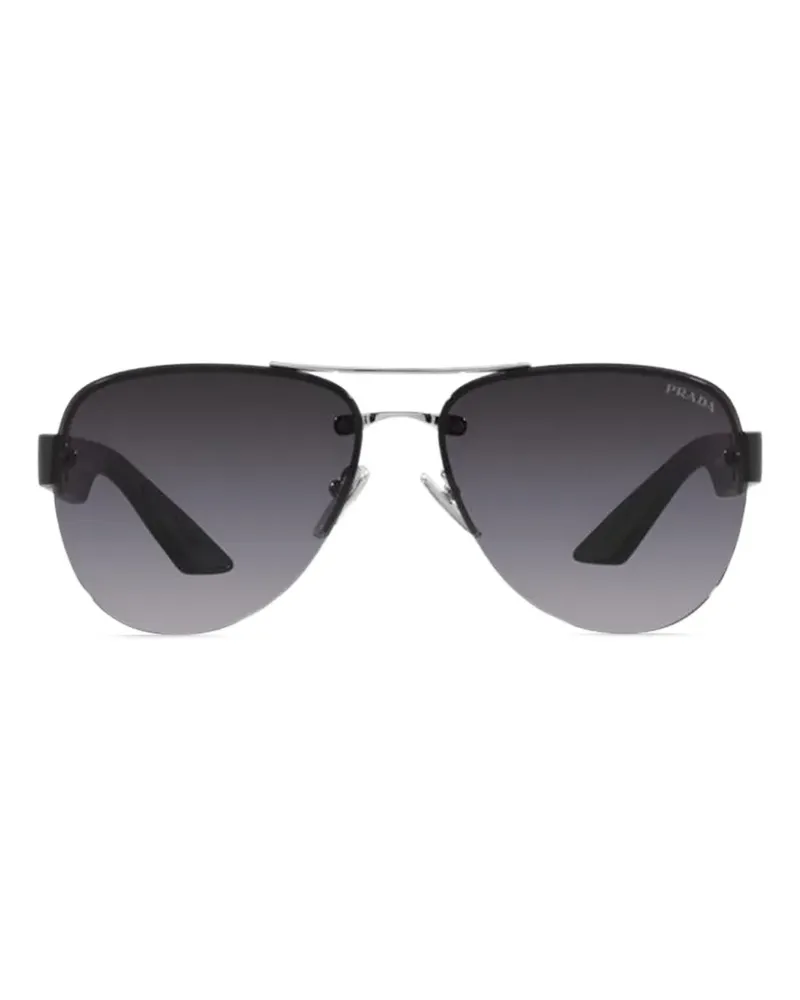 Prada Metal Plate Sonnenbrille - Silber Silber