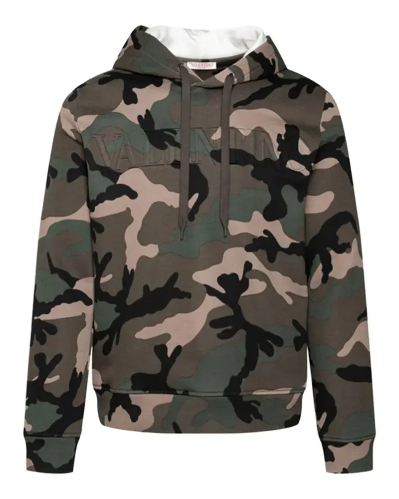 Valentino Garavani Hoodie mit Camouflage-Print und Logo-Prägung - Grün Grün