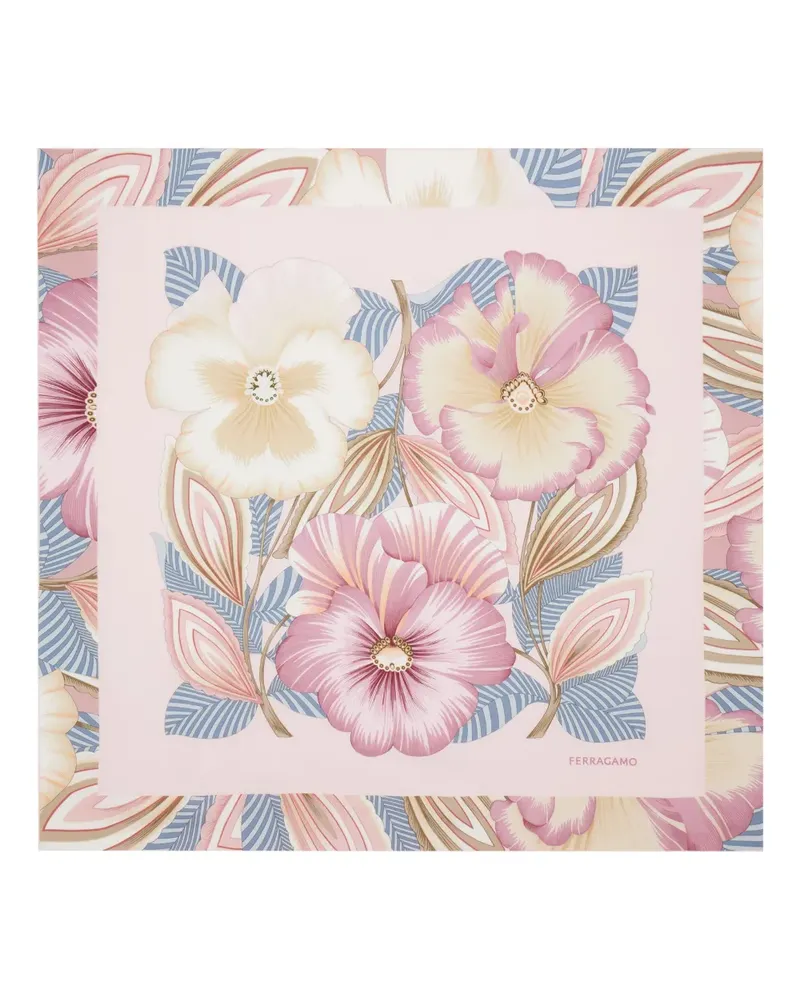 Ferragamo Schal mit Blumenmuster - Rosa Rosa