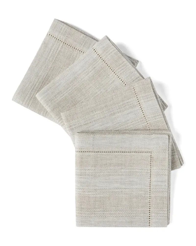 Brunello Cucinelli Gestreifte Leinenservietten (4er-Set) - Nude Nude