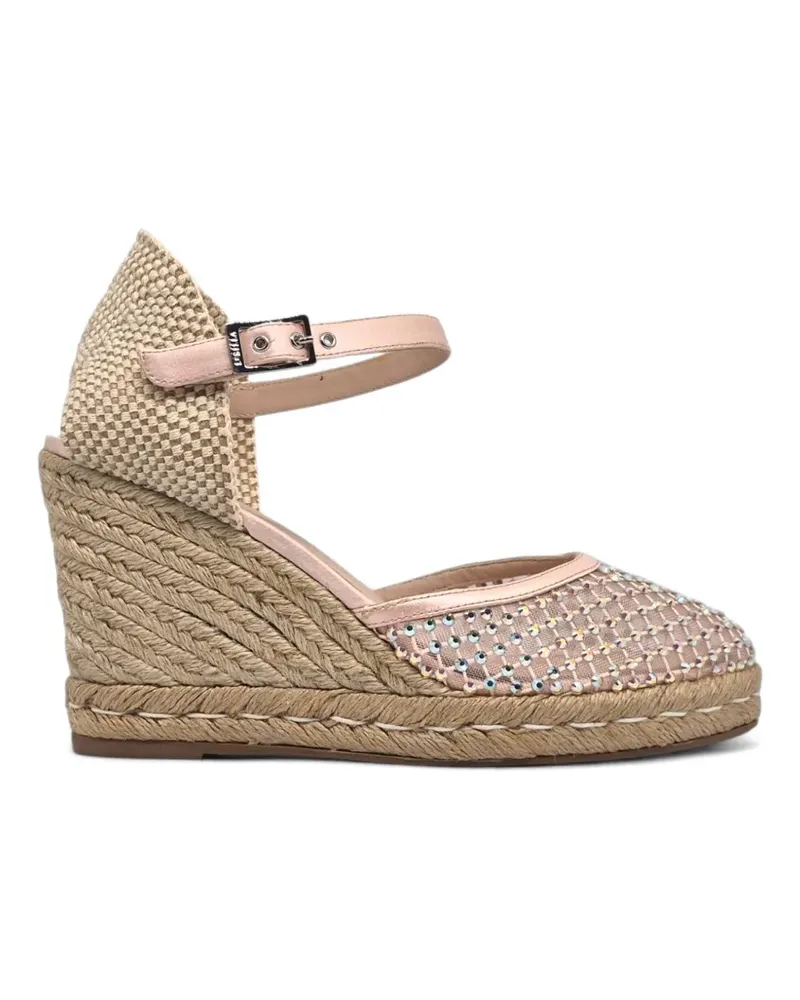 Le Silla Gilda crystal-embellished wedge sandals - Nude Nude