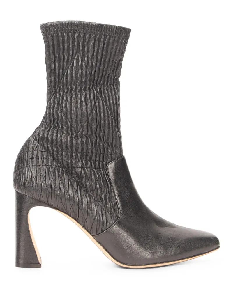 Alberta Ferretti quilted ruched ankle boots - Schwarz Schwarz