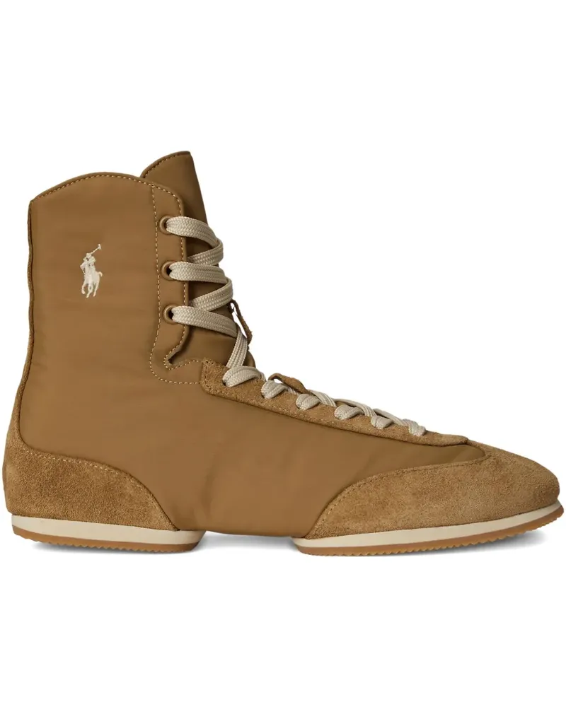 Ralph Lauren Polo Ballerina High-Top-Sneakers aus Wildleder - Nude Nude