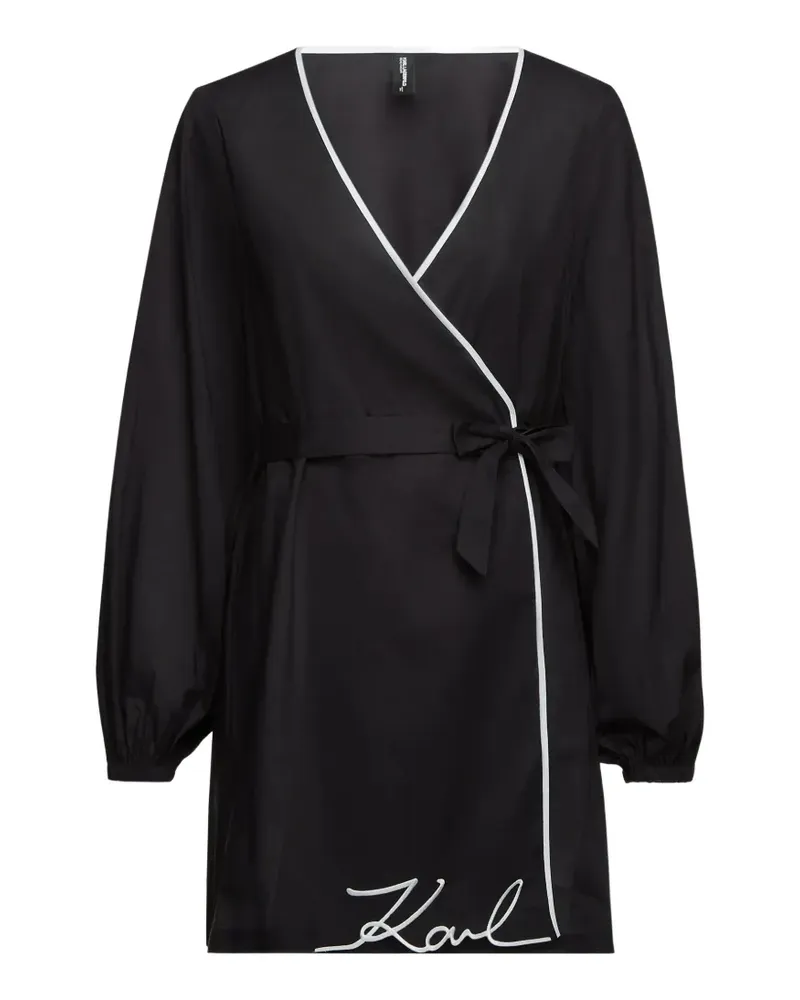 Karl Lagerfeld Semi-transparentes Signature Minikleid - Schwarz Schwarz
