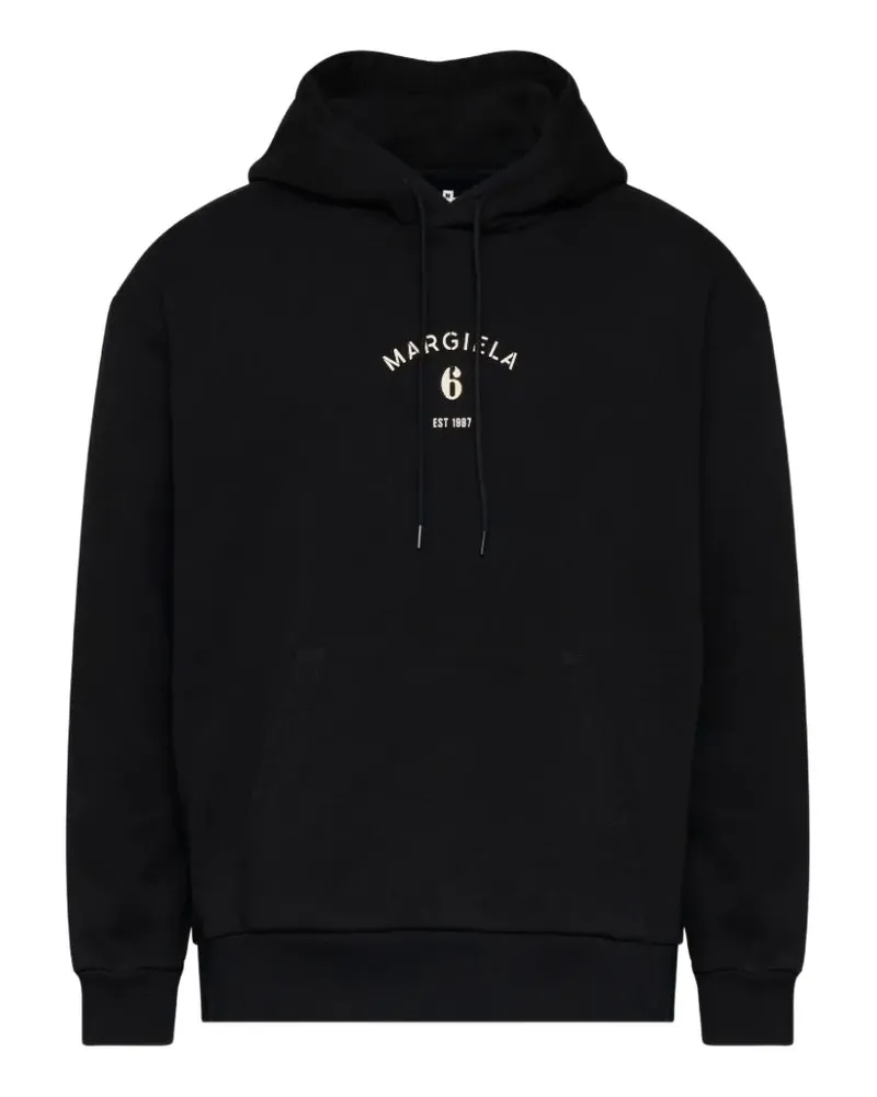 Maison Margiela logo-print hoodie - Schwarz Schwarz
