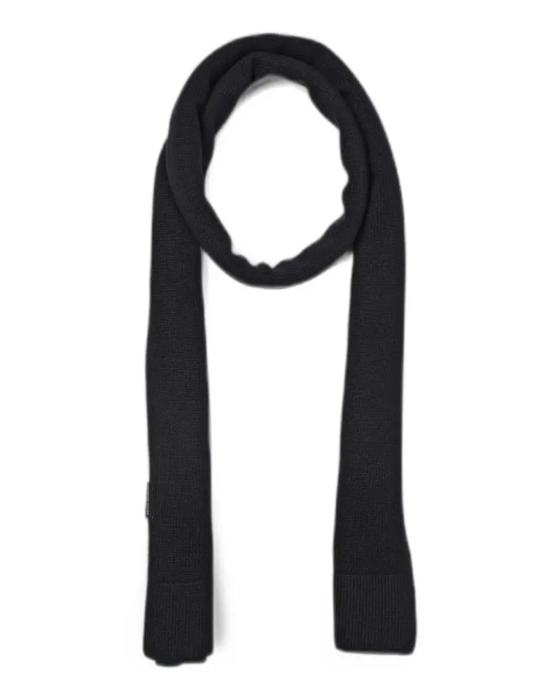Emporio Armani ribbed-trim scarf - Schwarz Schwarz