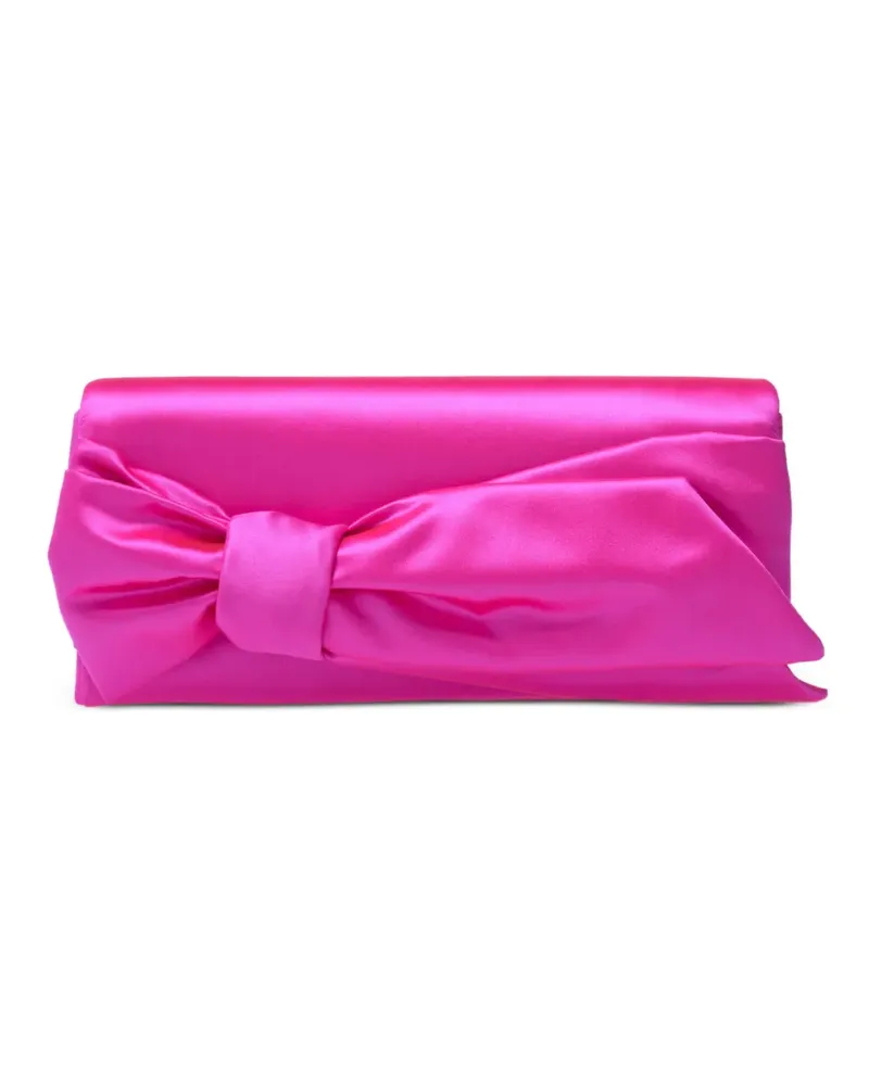 Carolina Herrera New York Karlita Clutch aus Satin mit Schleife - Rosa Rosa