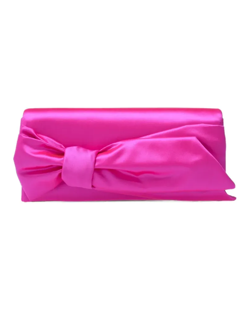 Carolina Herrera New York Karlita bow satin clutch bag - Rosa Rosa