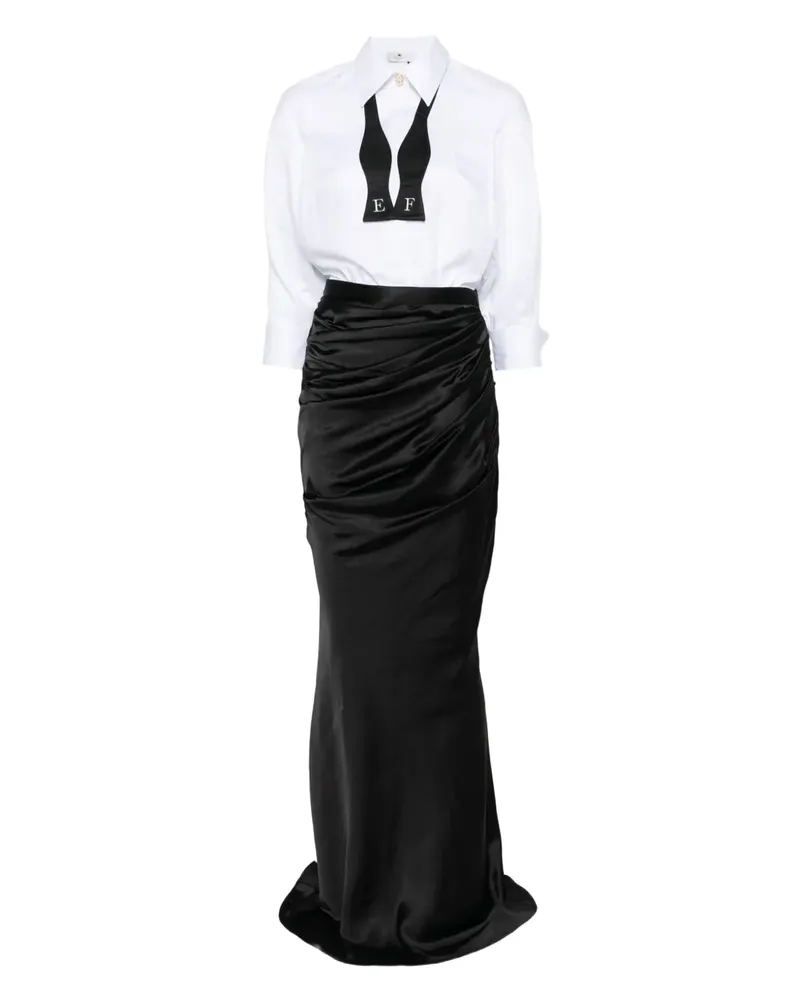 Elisabetta Franchi Kleid mit gerafftem Rock - Weiß Weiß