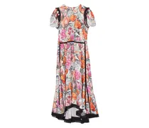 Midikleid mit Blumen-Print - Rosa