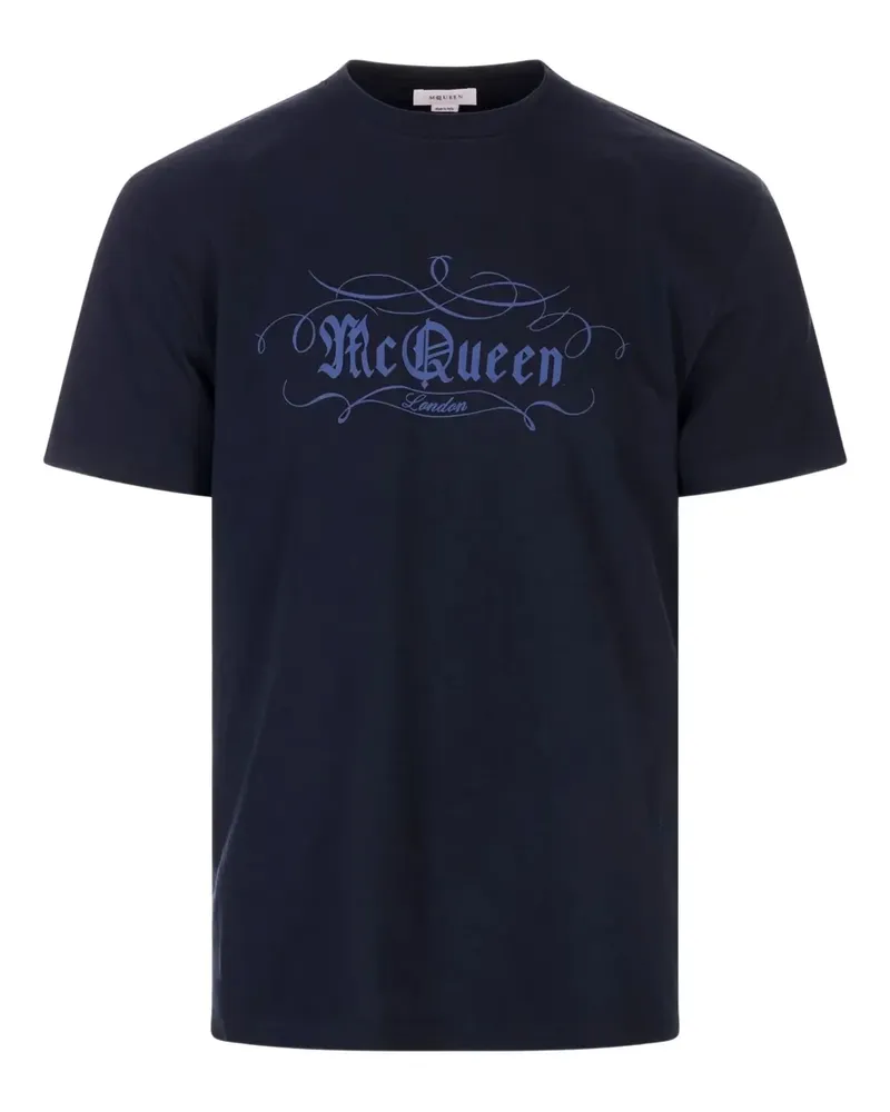 Alexander McQueen T-Shirt mit Logo - Blau Blau