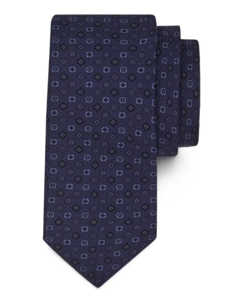 Ferragamo Geometrisch gemusterte Krawatte - Blau Blau