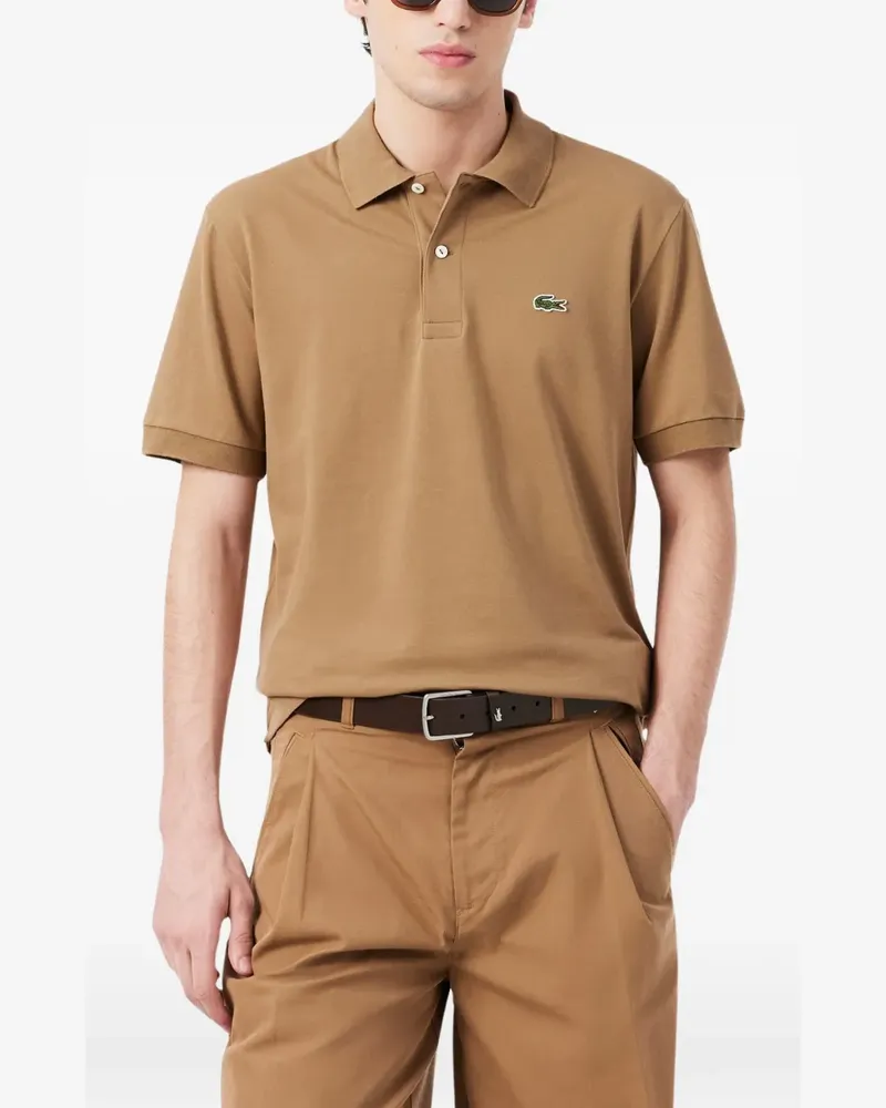 Lacoste Poloshirt mit Logo-Patch - Braun Braun