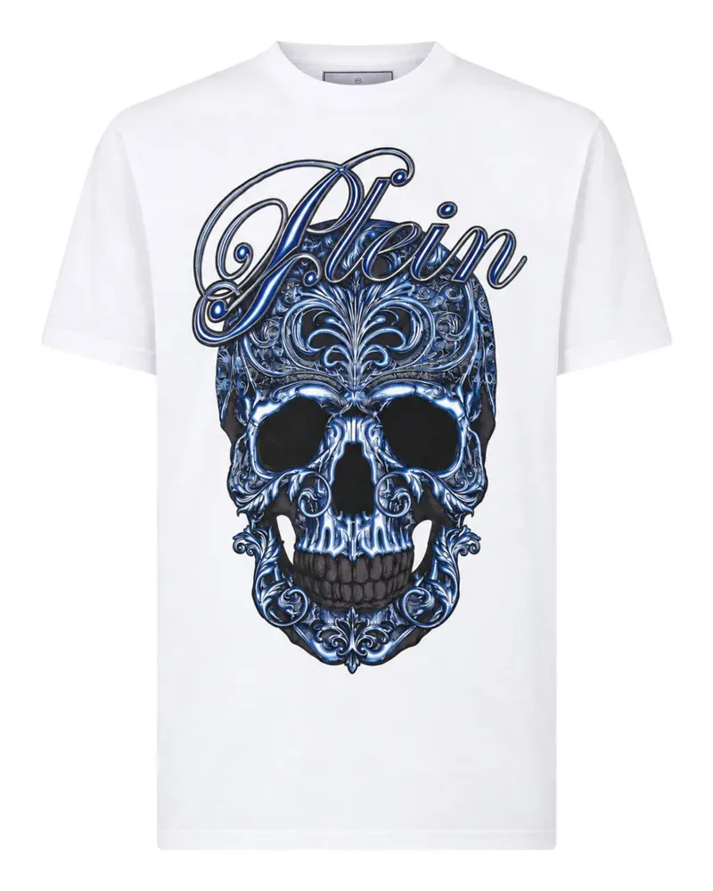 Philipp Plein T-Shirt mit Totenkopf - Weiß Weiß