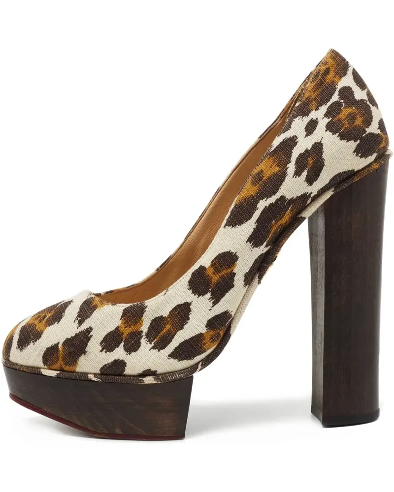 Charlotte Olympia Pre-owned Plateau-Pumps mit Leoparden-Print 140mm - Weiß Weiß