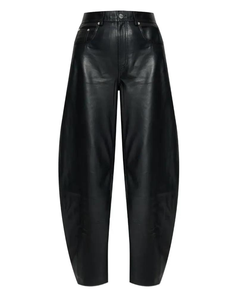 Gestuz Hose aus Leder - Schwarz Schwarz