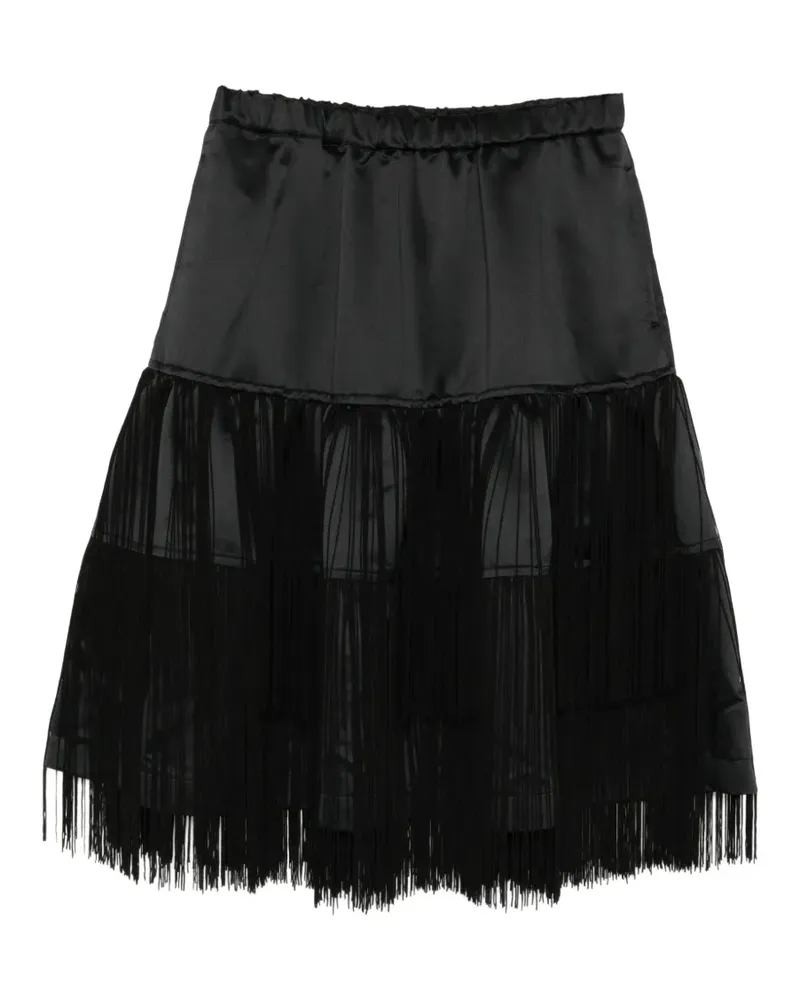 Comme des Garçons fringe-detailed tiered skirt - Schwarz Schwarz