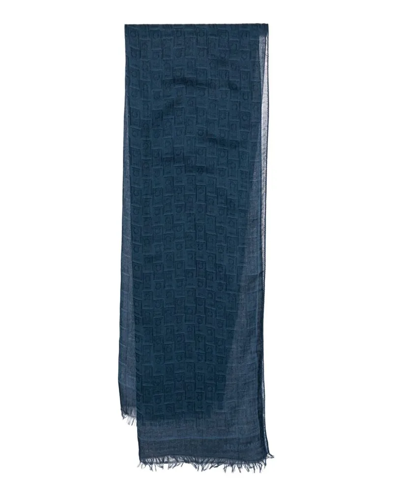 Ferragamo Schal mit Gancini-Muster - Blau Blau