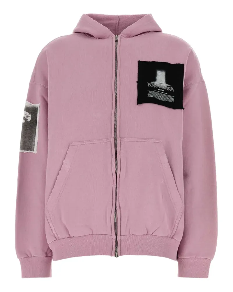 Balenciaga Kapuzenjacke mit Patch-Detail - Rosa Rosa