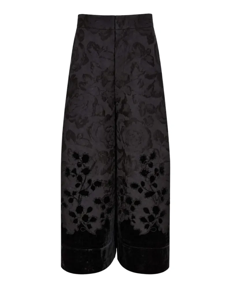 Biyan Jacquard-Hose mit weitem Bein - Schwarz Schwarz