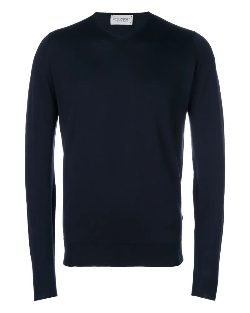 John Smedley Pullover mit V-Ausschnitt - Blau Blau