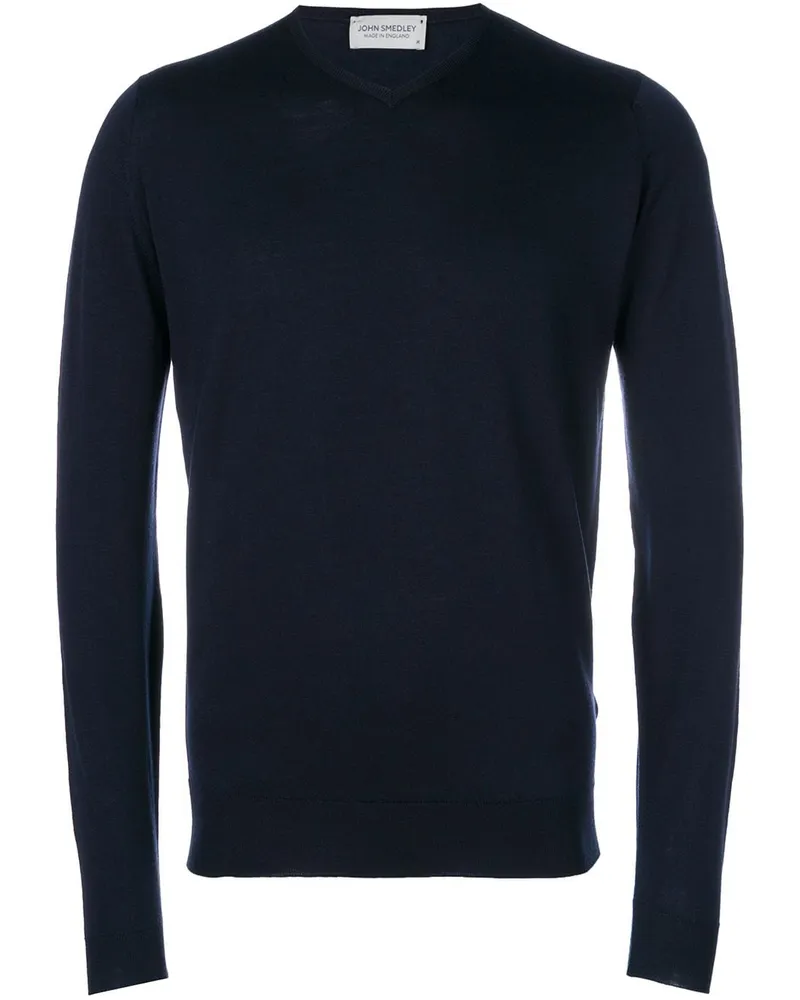 John Smedley Pullover mit V-Ausschnitt - Blau Blau